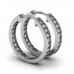 1.60 ct Ladies Round Cut Diamond Hoop Huggie Earrings In 14 Kt White Gold 1.60 ct Ladies Round Cut Diamond Hoop Huggie Earrings In 14 Kt White Gold