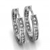 1.60 ct Ladies Round Cut Diamond Hoop Huggie Earrings In 14 Kt White Gold 1.60 ct Ladies Round Cut Diamond Hoop Huggie Earrings In 14 Kt White Gold