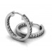 1.60 ct Ladies Round Cut Diamond Hoop Huggie Earrings In 14 Kt White Gold 1.60 ct Ladies Round Cut Diamond Hoop Huggie Earrings In 14 Kt White Gold