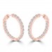 2.20 ct Ladies Round Cut Diamond Hoop Huggie Earrings Rose Gold