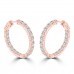 2.20 ct Ladies Round Cut Diamond Hoop Huggie Earrings Rose Gold
