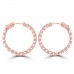 2.20 ct Ladies Round Cut Diamond Hoop Huggie Earrings Rose Gold