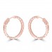2.20 ct Ladies Round Cut Diamond Hoop Huggie Earrings Rose Gold