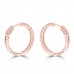2.20 ct Ladies Round Cut Diamond Hoop Huggie Earrings Rose Gold