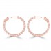 2.20 ct Ladies Round Cut Diamond Hoop Huggie Earrings Rose Gold