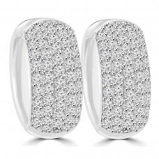 1.25 ct Ladies Round Cut Diamond Huggie Earrings In 14 Kt White Gold 1.25 ct Ladies Round Cut Diamond Huggie Earrings In 14 Kt White Gold