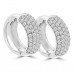 1.25 ct Ladies Round Cut Diamond Huggie Earrings In 14 Kt White Gold 1.25 ct Ladies Round Cut Diamond Huggie Earrings In 14 Kt White Gold