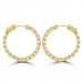 2.10 ct Ladies Round Cut Diamond Hoop Huggie Earrings in Yellow Gold 2.10 ct Ladies Round Cut Diamond Hoop Huggie Earrings in Yellow Gold