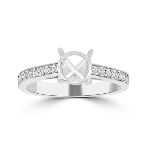 0.30 Ct Ladies Round Cut Diamond Semi Mounting Engagement Ring in 14k White Gold 0.30 Ct Ladies Round Cut Diamond Semi Mounting Engagement Ring in 14k White Gold