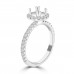 0.60 Ct Ladies Round Cut Diamond Semi Mounting Engagement Ring in 14k White Gold