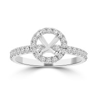 0.60 Ct Ladies Round Cut Diamond Semi Mounting Engagement Ring in 14k White Gold 0.60 Ct Ladies Round Cut Diamond Semi Mounting Engagement Ring in 14k White Gold
