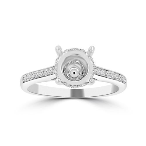 0.45 Ct Ladies Round Cut Diamond Semi Mounting Engagement Ring in 14k White Gold 0.45 Ct Ladies Round Cut Diamond Semi Mounting Engagement Ring in 14k White Gold