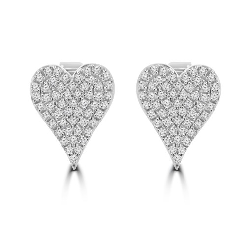 0.25 Ct Heart Shaped Diamond Stud Earrings in 14k White Gold 0.25 Ct Heart Shaped Diamond Stud Earrings in 14k White Gold