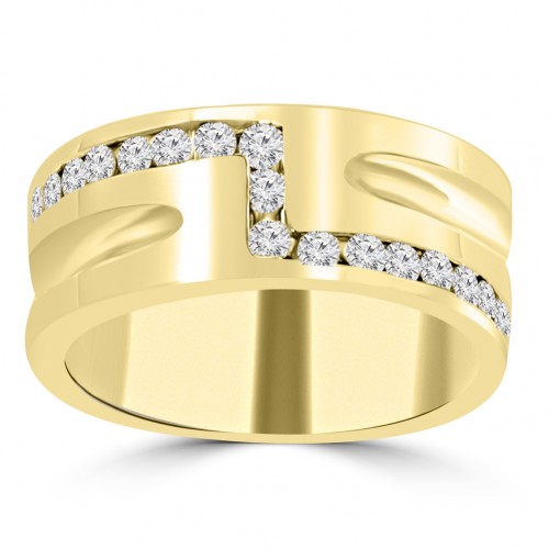 0.65 ct Men's Round Cut Diamond Wedding Band in Yellow Gold Channel Setting 0.65 ct Men's Round Cut Diamond Wedding Band in Yellow Gold Channel Setting