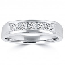 0.50 ct Men's Round Cut Diamond Wedding Band in 14 kt White Gold 0.50 ct Men's Round Cut Diamond Wedding Band in 14 kt White Gold