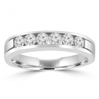 0.95 ct Men's Round Cut Diamond Wedding Band in 14 kt White Gold 0.95 ct Men's Round Cut Diamond Wedding Band in 14 kt White Gold