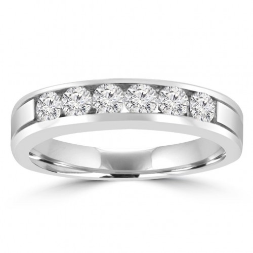 0.95 ct Men's Round Cut Diamond Wedding Band in 14 kt White Gold 0.95 ct Men's Round Cut Diamond Wedding Band in 14 kt White Gold
