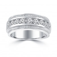0.75 ct Men's Round Cut Diamond Wedding Band Ring in Channel Setting 0.75 ct Men's Round Cut Diamond Wedding Band Ring in Channel Setting
