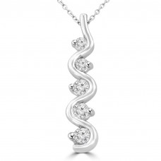 1.00 Ct Ladies Five Stone Round Cut Diamond Pendant / Necklace 1.00 Ct Ladies Five Stone Round Cut Diamond Pendant / Necklace