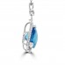 6.64 Ct Trillion Shaped Blue Topaz and Round Cut Diamond Pendent In 14 Necklace 6.64 Ct Trillion Shaped Blue Topaz and Round Cut Diamond Pendent In 14 Necklace