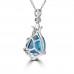 6.64 Ct Trillion Shaped Blue Topaz and Round Cut Diamond Pendent In 14 Necklace 6.64 Ct Trillion Shaped Blue Topaz and Round Cut Diamond Pendent In 14 Necklace
