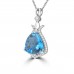 6.64 Ct Trillion Shaped Blue Topaz and Round Cut Diamond Pendent In 14 Necklace 6.64 Ct Trillion Shaped Blue Topaz and Round Cut Diamond Pendent In 14 Necklace