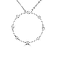 0.50 Ct Ladies Round Cut Diamond Circle Pendant / Necklace With 16 inch Chain 0.50 Ct Ladies Round Cut Diamond Circle Pendant / Necklace With 16 inch Chain