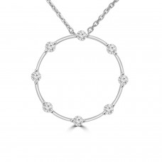 0.50 Ct Ladies Round Cut Diamond Circle Pendant / Necklace With 16 inch Chain 0.50 Ct Ladies Round Cut Diamond Circle Pendant / Necklace With 16 inch Chain