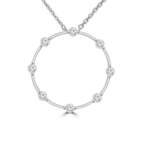 0.50 Ct Ladies Round Cut Diamond Circle Pendant / Necklace With 16 inch Chain 0.50 Ct Ladies Round Cut Diamond Circle Pendant / Necklace With 16 inch Chain