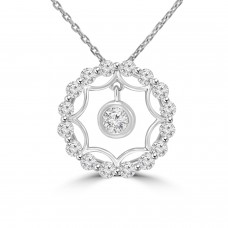0.75 Ct Ladies Round Cut Diamond Circle Pendant / Necklace With 16 inch Chain 0.75 Ct Ladies Round Cut Diamond Circle Pendant / Necklace With 16 inch Chain