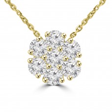 2.10 ct Ladies Round Cut Diamond Pendant / Necklace in 14 kt Yellow Gold 2.10 ct Ladies Round Cut Diamond Pendant / Necklace in 14 kt Yellow Gold