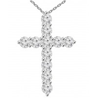 0.75 ct Ladies Round Cut Diamond Cross Pendant Necklace 0.75 ct Ladies Round Cut Diamond Cross Pendant Necklace