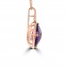 6.59 ct Cushion Cut Amethyst & Round Cut Diamond Pendant Necklace in 14 kt Rose Gold 6.59 ct Cushion Cut Amethyst & Round Cut Diamond Pendant Necklace in 14 kt Rose Gold