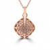 6.59 ct Cushion Cut Amethyst & Round Cut Diamond Pendant Necklace in 14 kt Rose Gold 6.59 ct Cushion Cut Amethyst & Round Cut Diamond Pendant Necklace in 14 kt Rose Gold