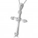 0.50 ct t.w. Ladies Round Cut Diamond Cross Pendant Necklace 0.50 ct t.w. Ladies Round Cut Diamond Cross Pendant Necklace