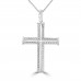 0.37 ct Ladies Round Cut Diamond Cross Pendant Necklace (G Color SI-1 Clarity) in 14 kt White Gold 0.37 ct Ladies Round Cut Diamond Cross Pendant Necklace (G Color SI-1 Clarity) in 14 kt White Gold