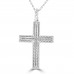 0.45 ct Ladies Round Cut Diamond Cross Pendant Necklace (G Color SI-1 Clarity) in 14 kt White Gold 0.45 ct Ladies Round Cut Diamond Cross Pendant Necklace (G Color SI-1 Clarity) in 14 kt White Gold