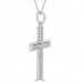 0.45 ct Ladies Round Cut Diamond Cross Pendant Necklace (G Color SI-1 Clarity) in 14 kt White Gold 0.45 ct Ladies Round Cut Diamond Cross Pendant Necklace (G Color SI-1 Clarity) in 14 kt White Gold