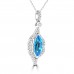 1.42 ct Marquise Shaped Blue Topaz and Round Cut Diamond Pendent In 14k Necklace 1.42 ct Marquise Shaped Blue Topaz and Round Cut Diamond Pendent In 14k Necklace