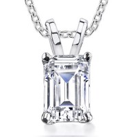 0.70 ct Emerald Cut Diamond Solitaire Pendant Necklace 0.70 ct Emerald Cut Diamond Solitaire Pendant Necklace