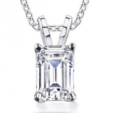 0.70 ct Emerald Cut Diamond Solitaire Pendant Necklace 0.70 ct Emerald Cut Diamond Solitaire Pendant Necklace