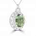 9.32 Ct Oval Cut Green Amethyst and Round Cut Diamond Pendent In 14 kt Gold 9.32 Ct Oval Cut Green Amethyst and Round Cut Diamond Pendent In 14 kt Gold