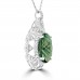 9.32 Ct Oval Cut Green Amethyst and Round Cut Diamond Pendent In 14 kt Gold 9.32 Ct Oval Cut Green Amethyst and Round Cut Diamond Pendent In 14 kt Gold