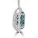 8.37 Ct Oval cut Green Prazolite and Round Cut Diamond Pendent In 14 kt White Gold 8.37 Ct Oval cut Green Prazolite and Round Cut Diamond Pendent In 14 kt White Gold