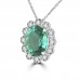 8.37 Ct Oval cut Green Prazolite and Round Cut Diamond Pendent In 14 kt White Gold 8.37 Ct Oval cut Green Prazolite and Round Cut Diamond Pendent In 14 kt White Gold