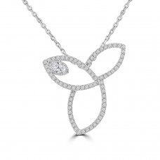 0.43 Ct Ladies Round Cut and Marquise cut Diamond Pendant / Necklace 0.43 Ct Ladies Round Cut and Marquise cut Diamond Pendant / Necklace