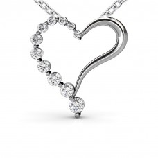 1.00 ct Journeys Heart Love Shape Round Cut Diamond Pendant / Necklace 1.00 ct Journeys Heart Love Shape Round Cut Diamond Pendant / Necklace