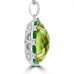 21.51ct Round Diamond, Emerald, & Lime Quartz Pendant Necklace (G-H Color SI-1 Clarity) in 14 kt White Gold