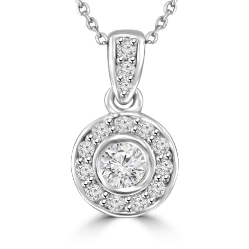 0.41 Ct Ladies Round Cut Diamond Solitaire Pendant 0.41 Ct Ladies Round Cut Diamond Solitaire Pendant