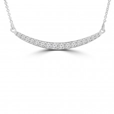0.45 ct Round Cut Diamond Stick Bar Horizontal Long Pendant Necklace for Women (G Color SI-1 Clarity) with 16 inch Chain Included 0.45 ct Round Cut Diamond Stick Bar Horizontal Long Pendant Necklace for Women (G Color SI-1 Clarity) with 16 inch Chain Included